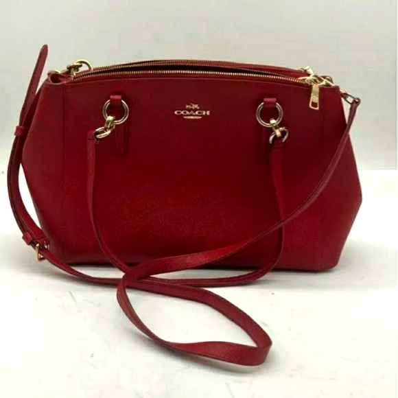 Coach Small Christie Carryall in Crossgrain Leather Tote Crossbody Handbag purse - Picture 2 of 8